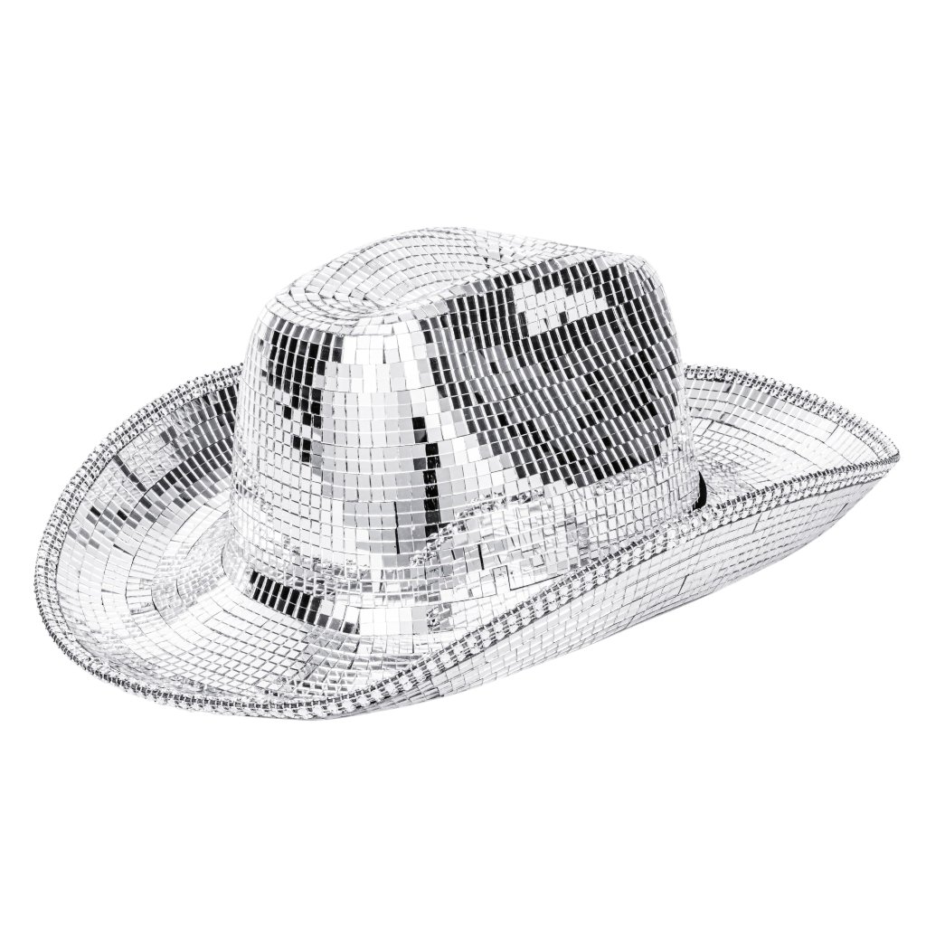 Mirrored Disco Cowboy Hat Sparkly Y2k Retro Cosplay Party Wear Unisex
